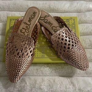 Sam Edelman Metallic Rose Mules